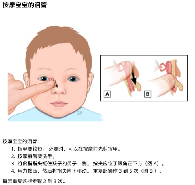 按摩时用食指指腹按住内眼角的泪囊区,轻轻往下压,然后有规律地上下