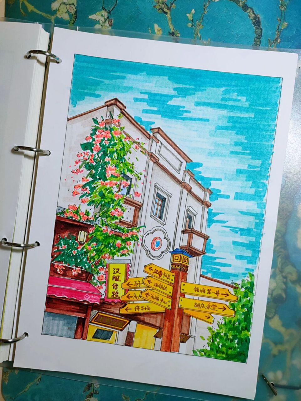 马克笔风景画(杭州|河坊街) #我是原创插画师# #马克笔画# #风景画