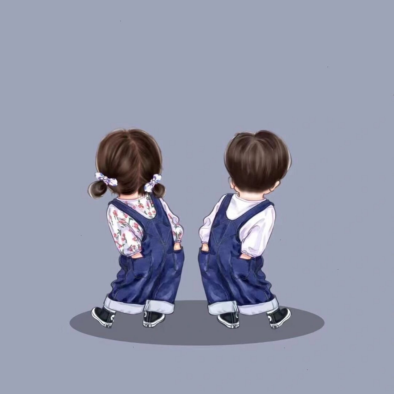 卡通亲子头像 家有两宝呀