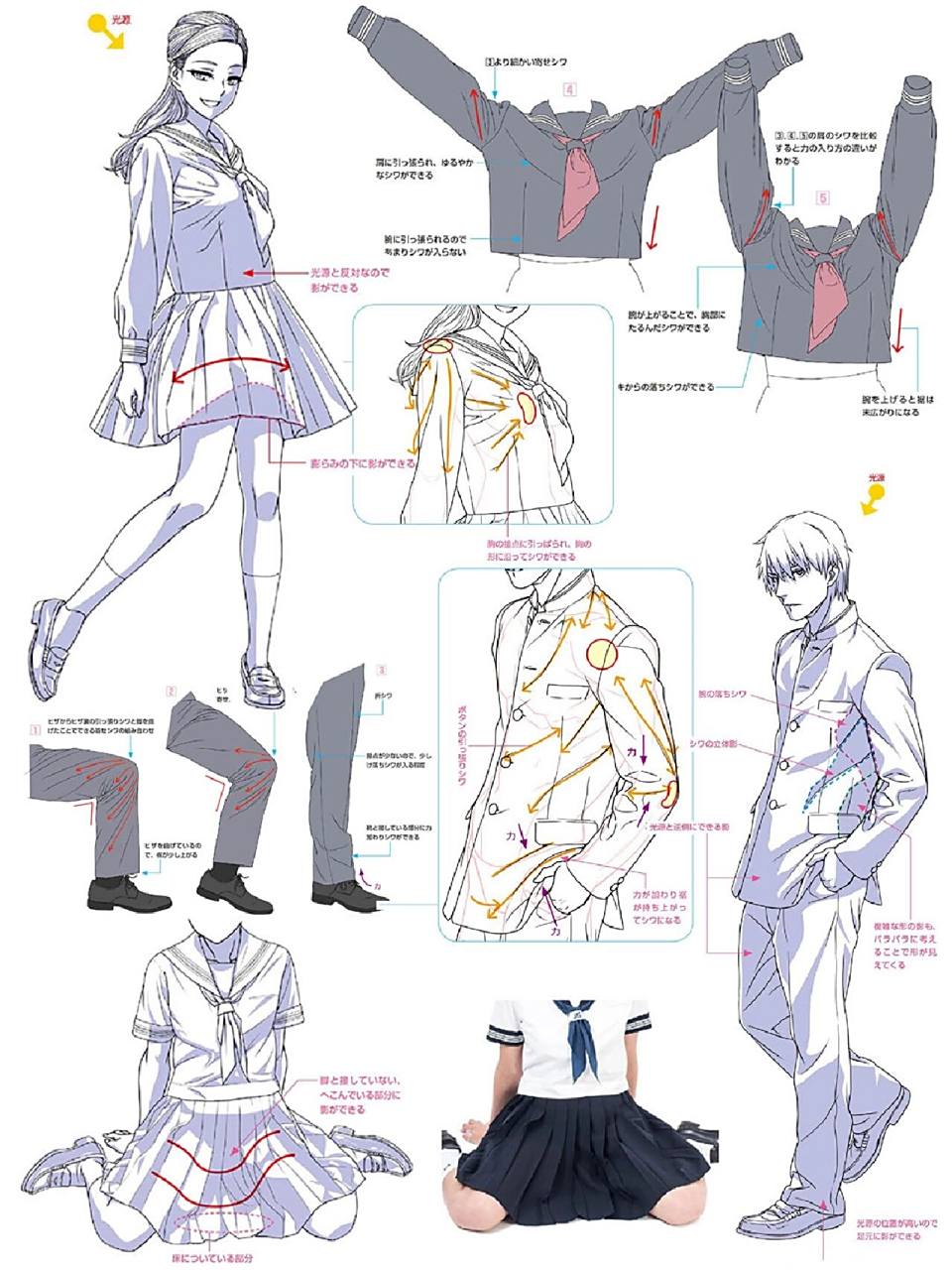 衣褶画法规律,如何正确画褶皱 分享一套衣服褶皱的画法 包含教程和