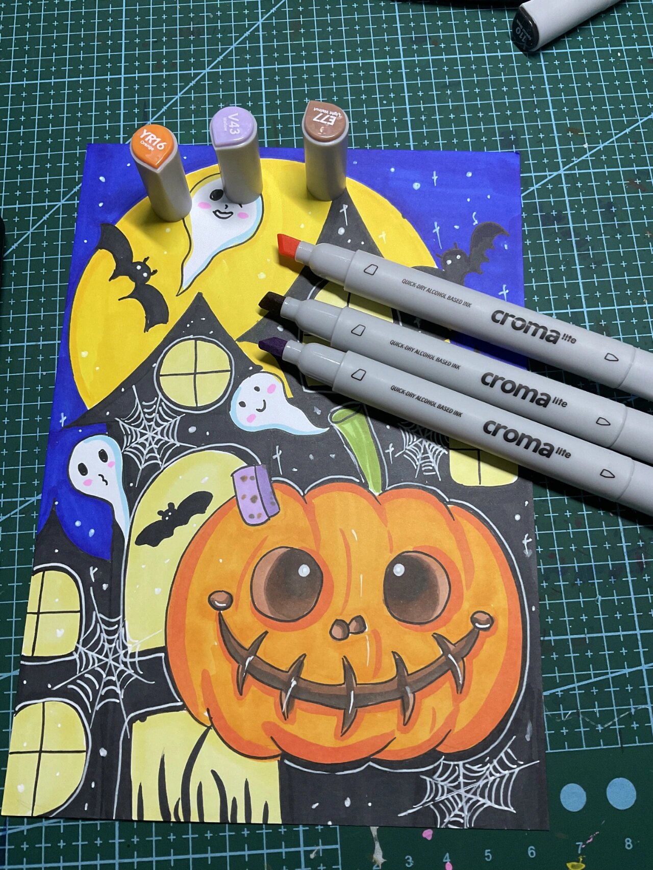 马克笔主题画—《创意万圣节2》附线稿 781578157815