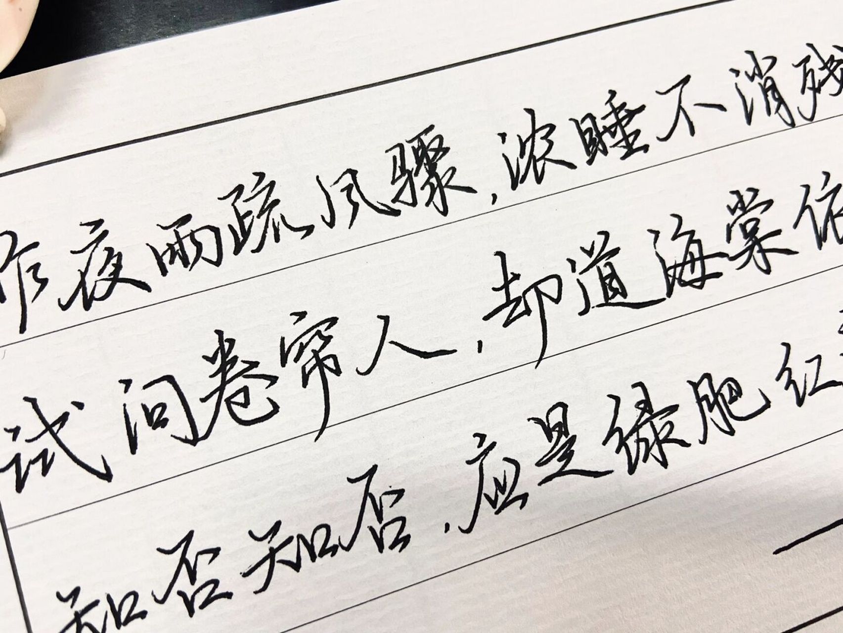 行书——《如梦令》·李清照 昨夜雨疏风骤 浓睡不消残酒 试问卷帘人