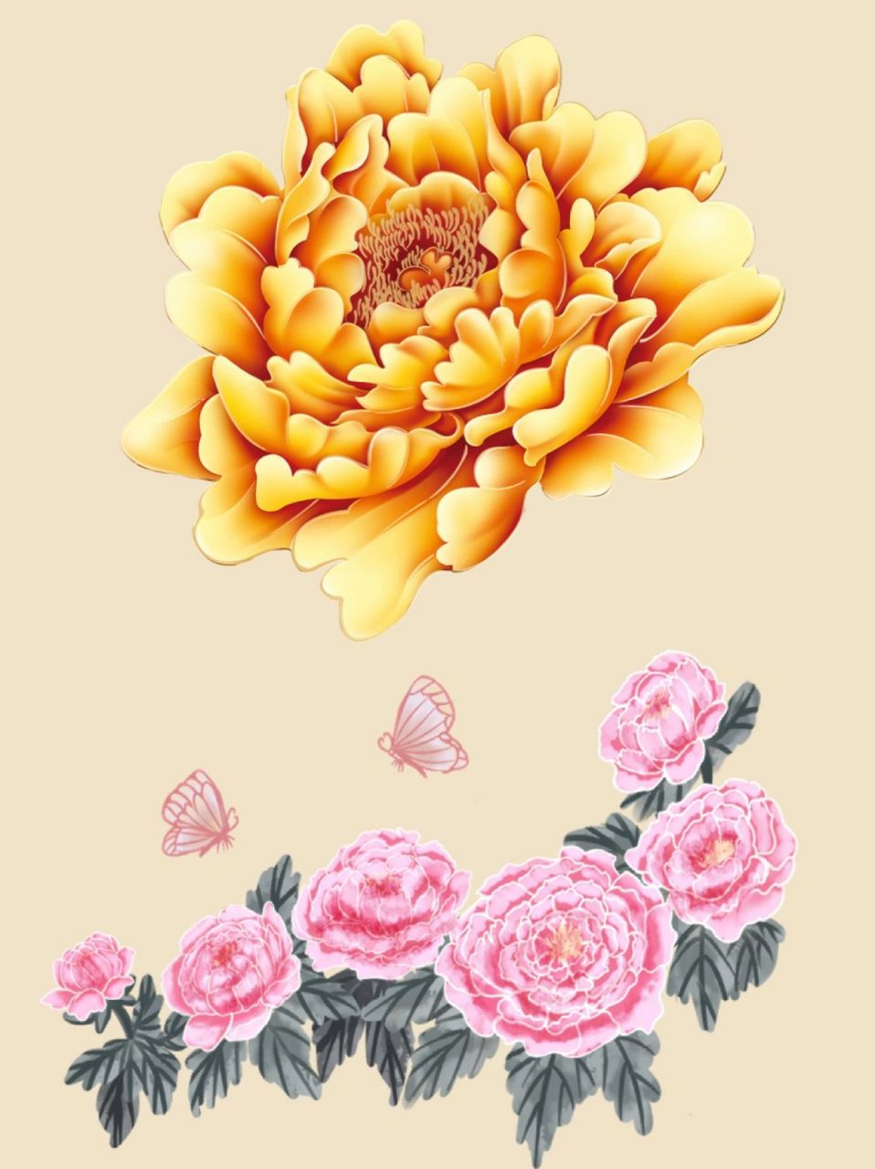 花开富贵|国潮牡丹花免抠素材 hello,宝宝们,大家好.