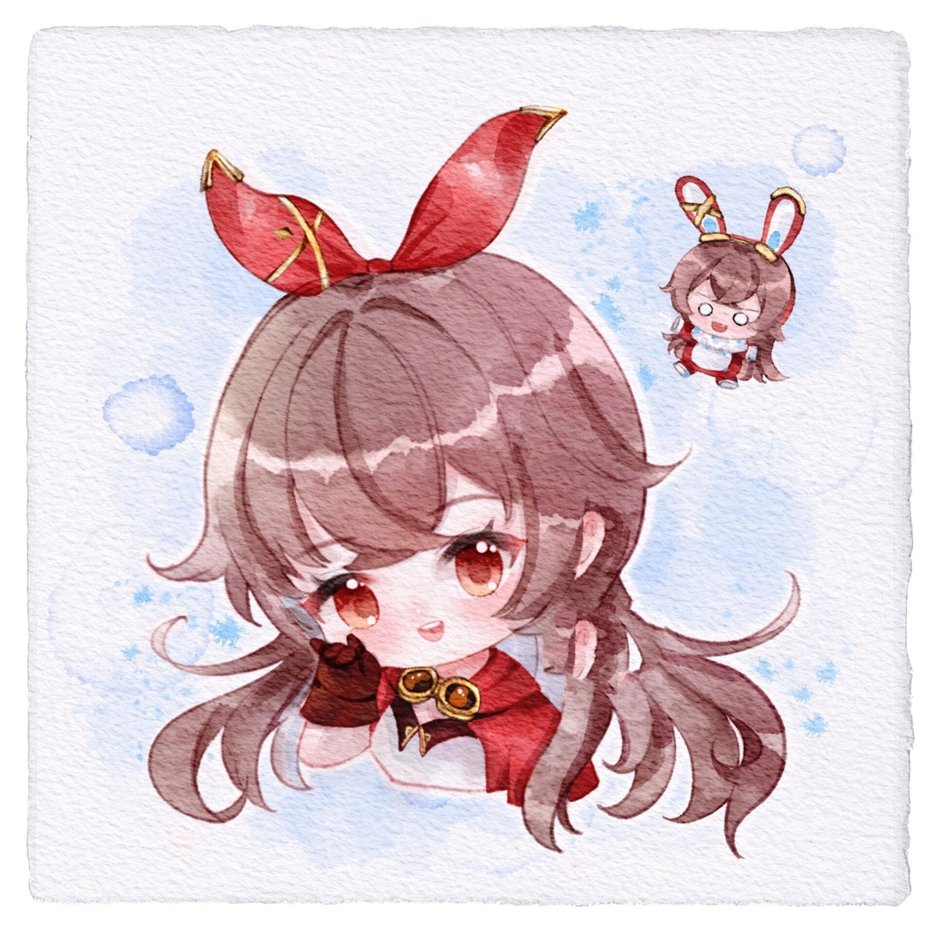 原神q版水彩头像-安柏