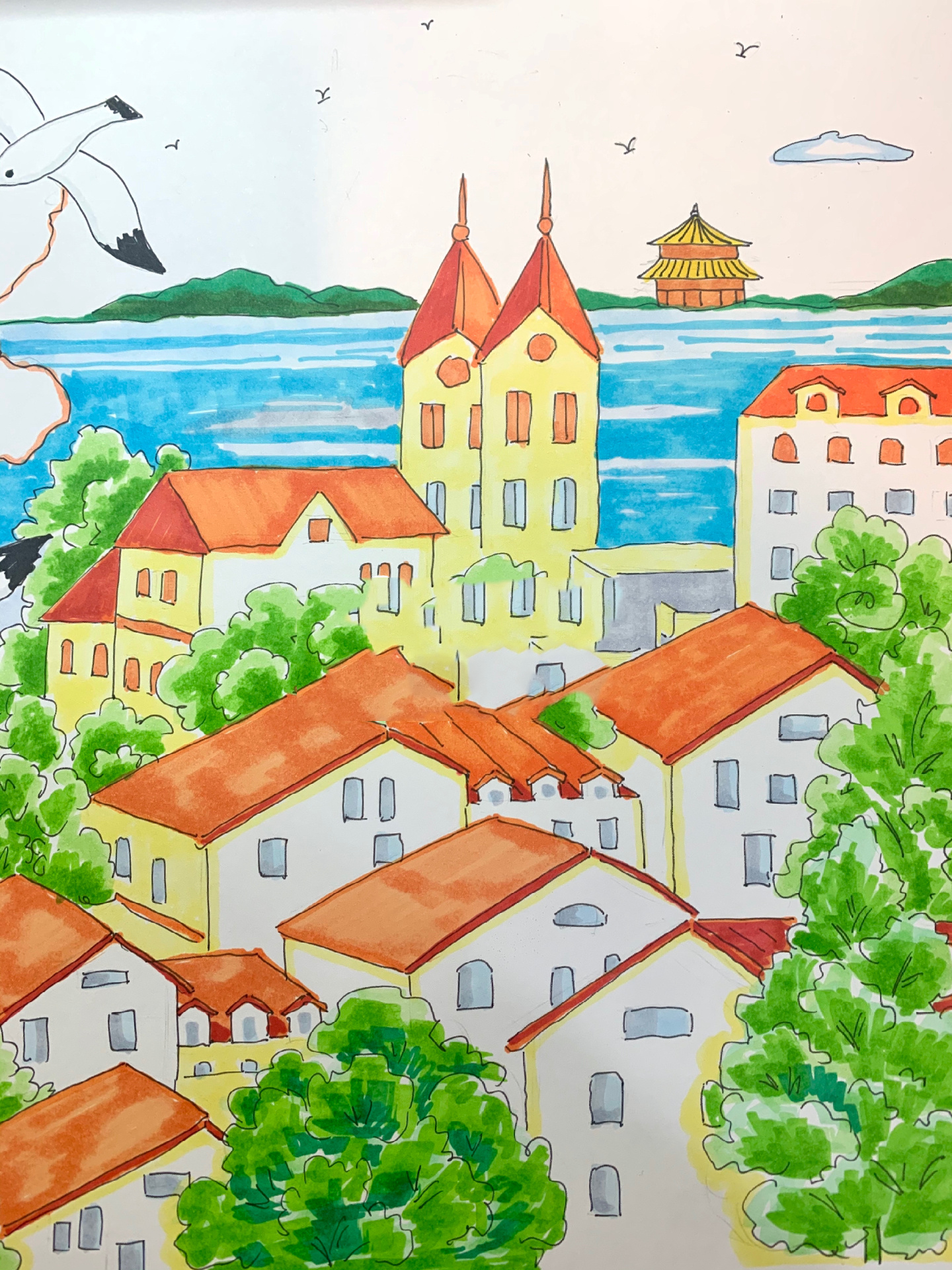 旅行手抄报 快乐假期 青岛旅游手抄报