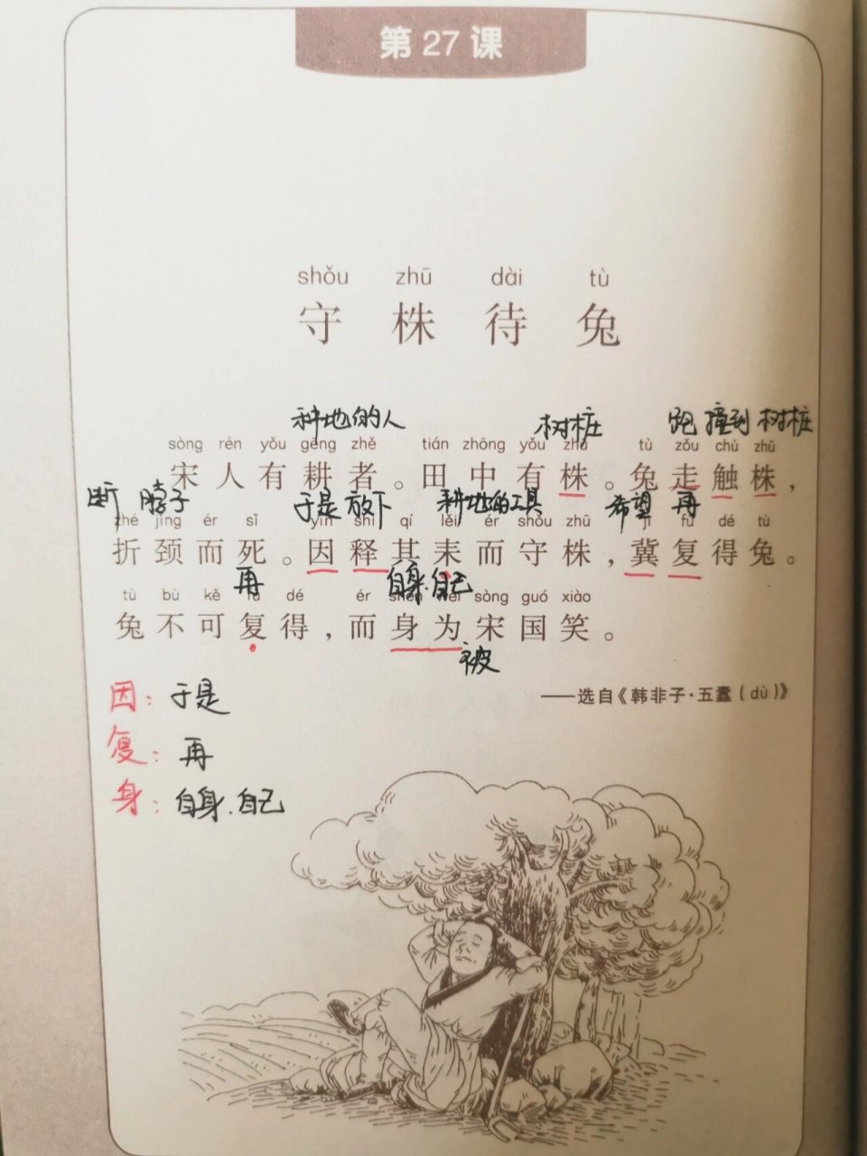 守株待兔,文言文图片