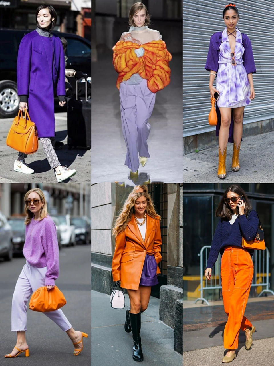 橙橘色的清凉配色,视觉效果上想要更温暖稳重的话,不妨试试和紫色碰撞