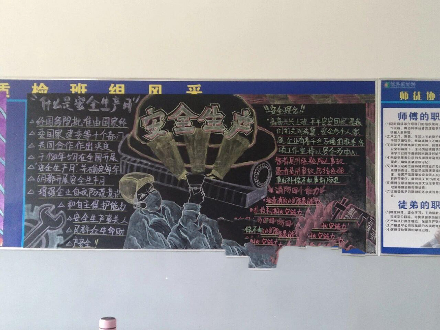 6个小时,关于安全生产月的黑板报