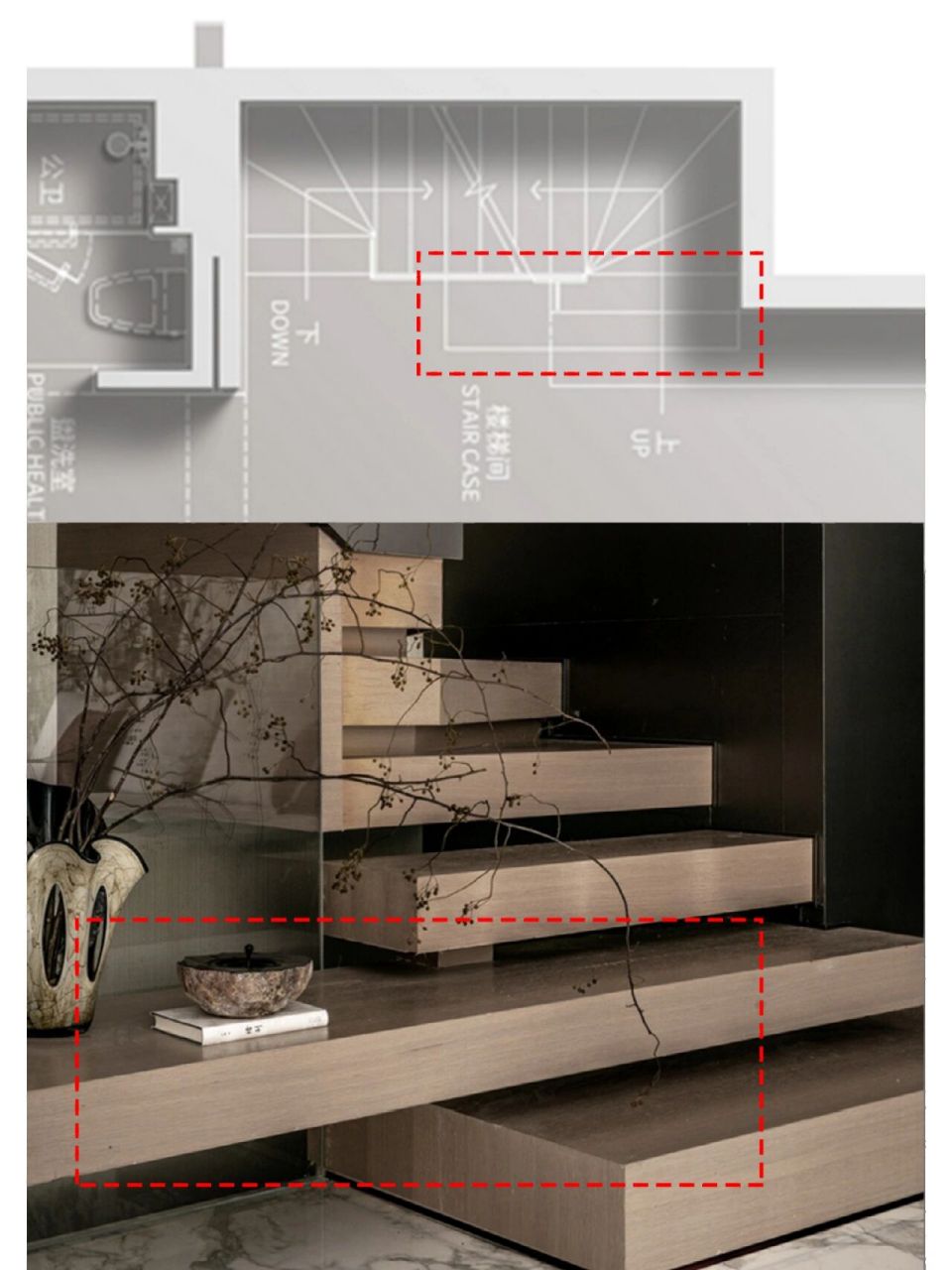 每天一个设计小知识:楼梯踏步延伸 把楼梯踏步延伸一节,呈现这种踏步