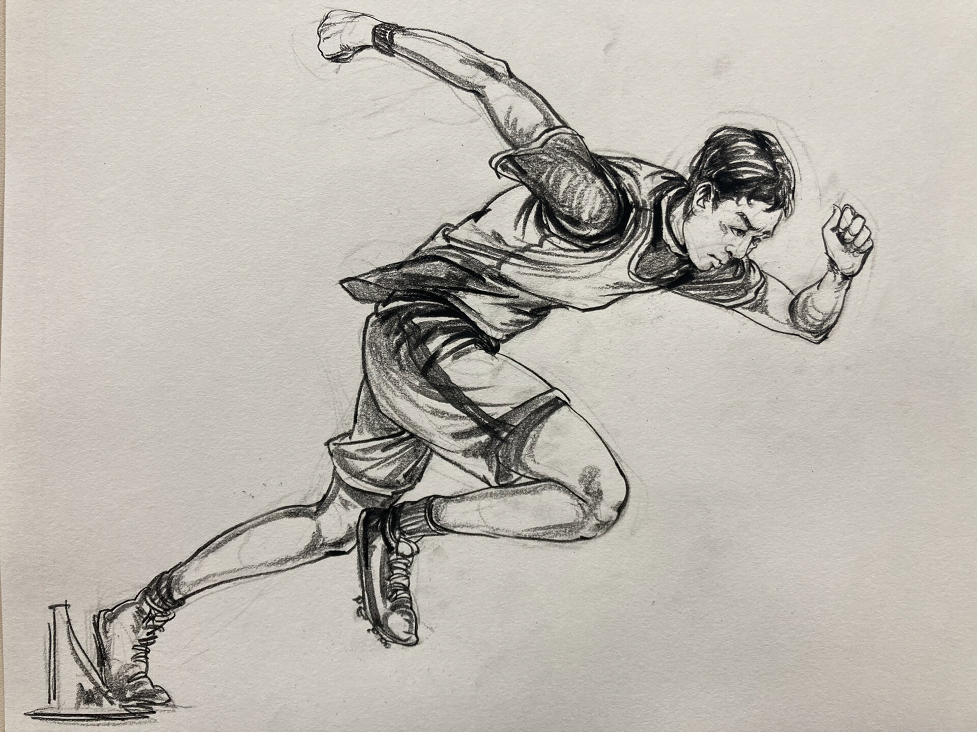 山东省美术联考:跑步冲刺剪影速写