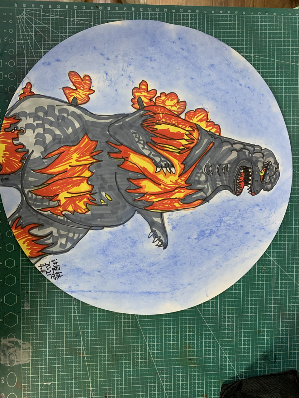 红莲哥斯拉马克笔儿童画 哥斯拉还有这么多品种