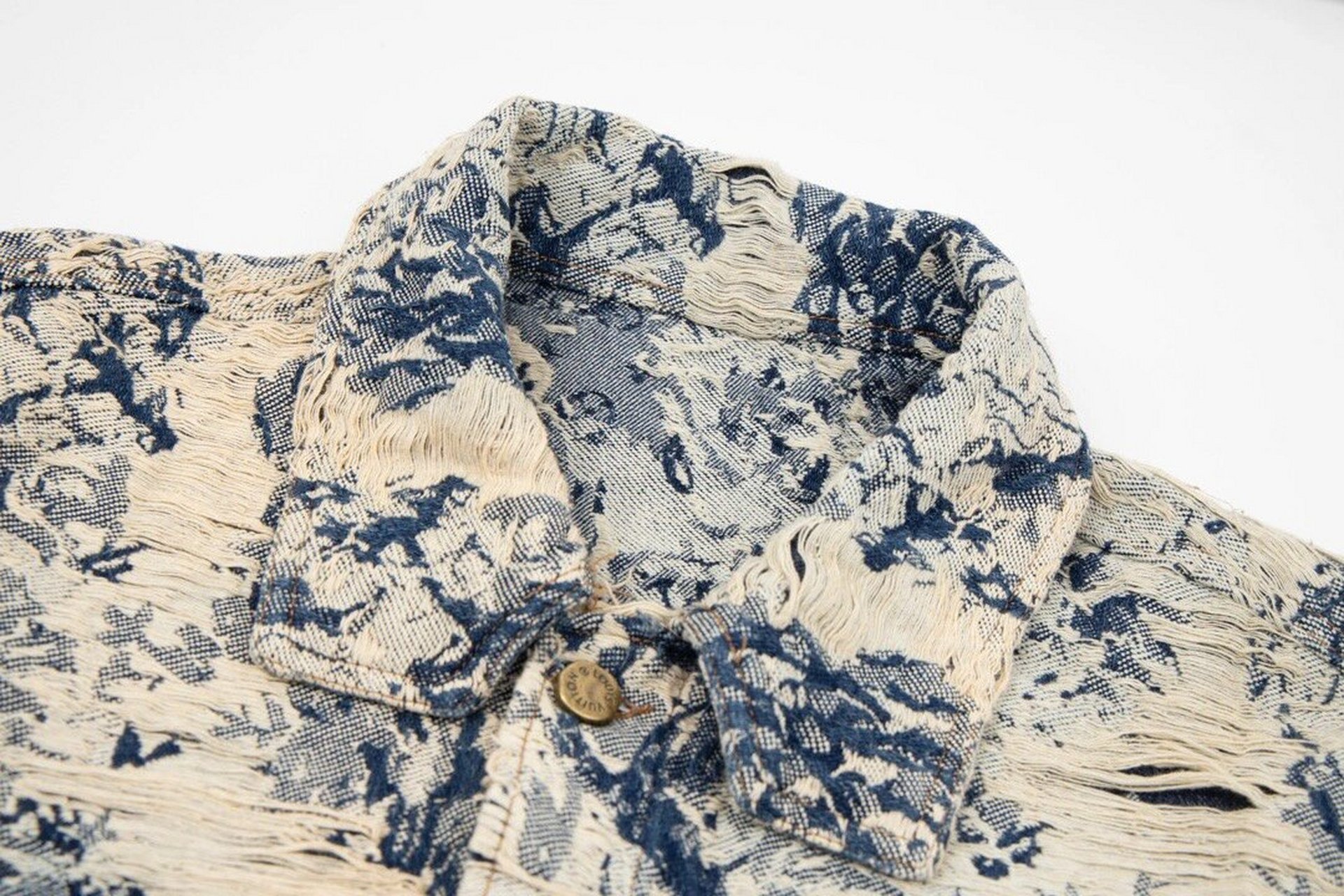 lv老花花卉爆款牛仔夹克外套 louis vuitton路易威登lv破坏花卉玫瑰