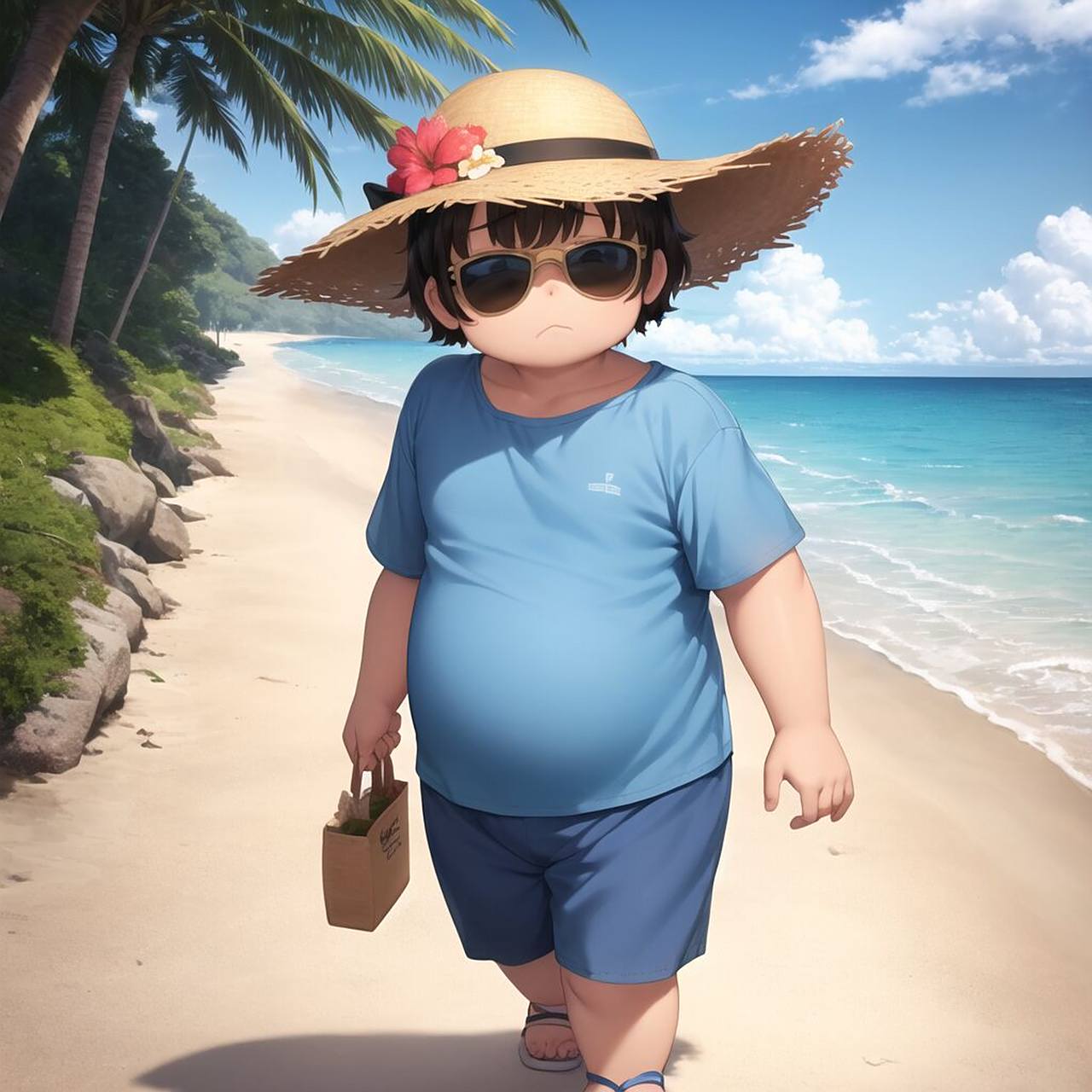 每日头像|敲可爱胖嘟嘟海边小男孩头像来啦 78嘟嘟嘟~这款可爱的肉