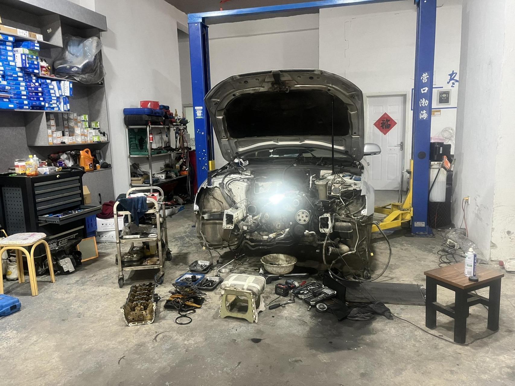 奥迪a4机油压力过低,发动机深度清洗