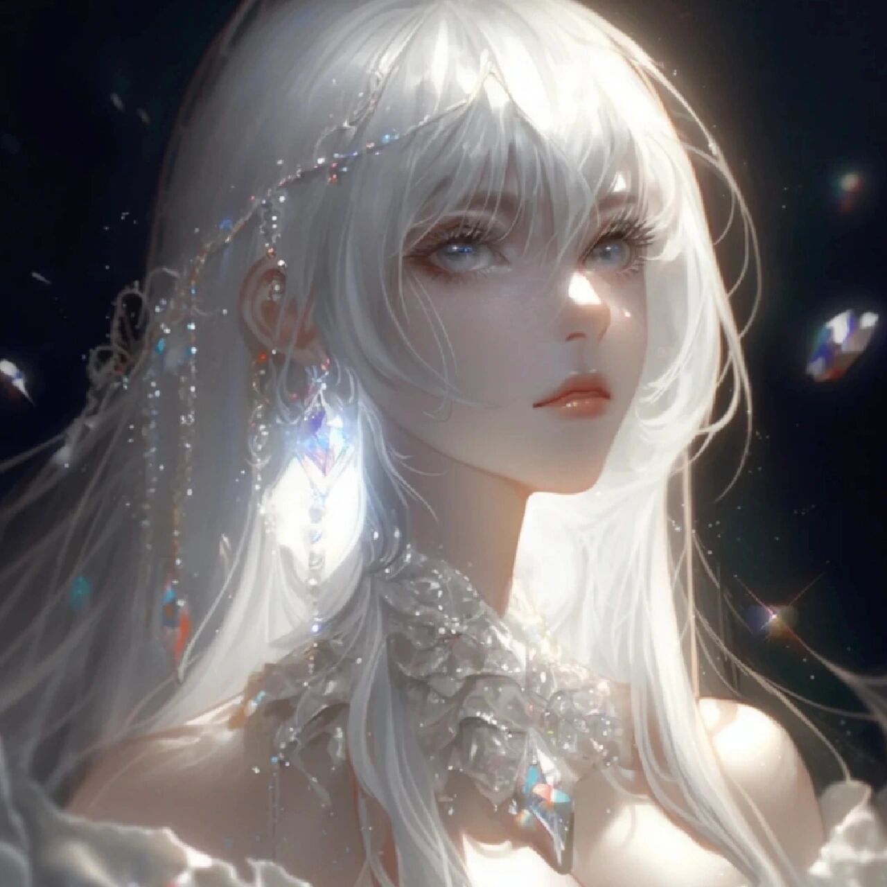 分享一组白毛女头像 最近好爱白毛女,分享一波白毛女头像啦,图片来自