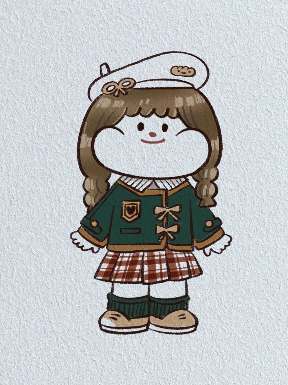 简笔画教程|今天画可爱滴肉球 学院风的肉球女孩