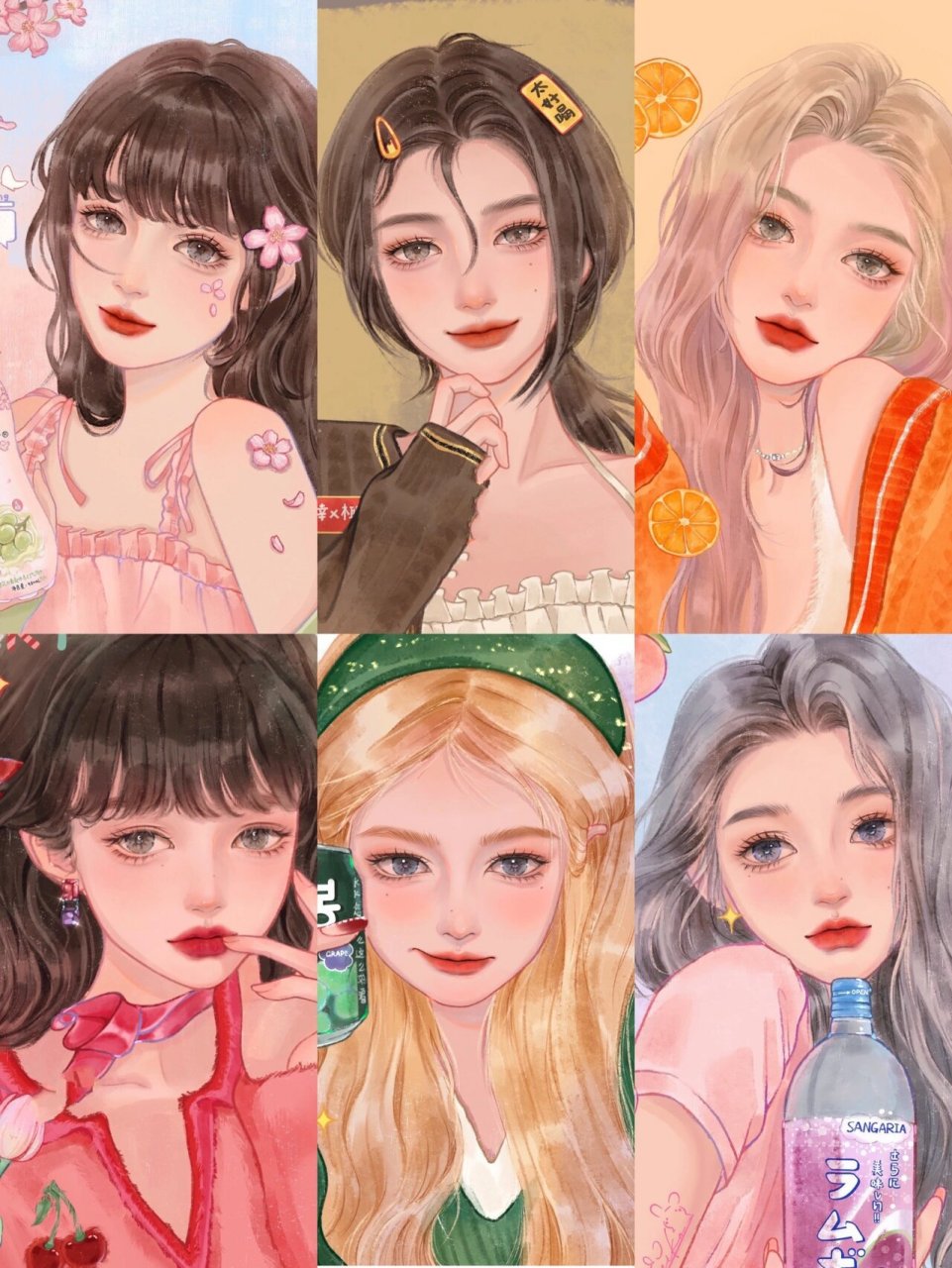 六人寝室女生的头像我全包了! 期待下一次的九宫格!