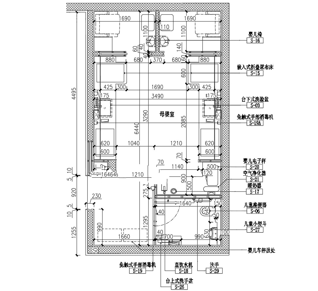 常规母婴室配置丨平面图分享