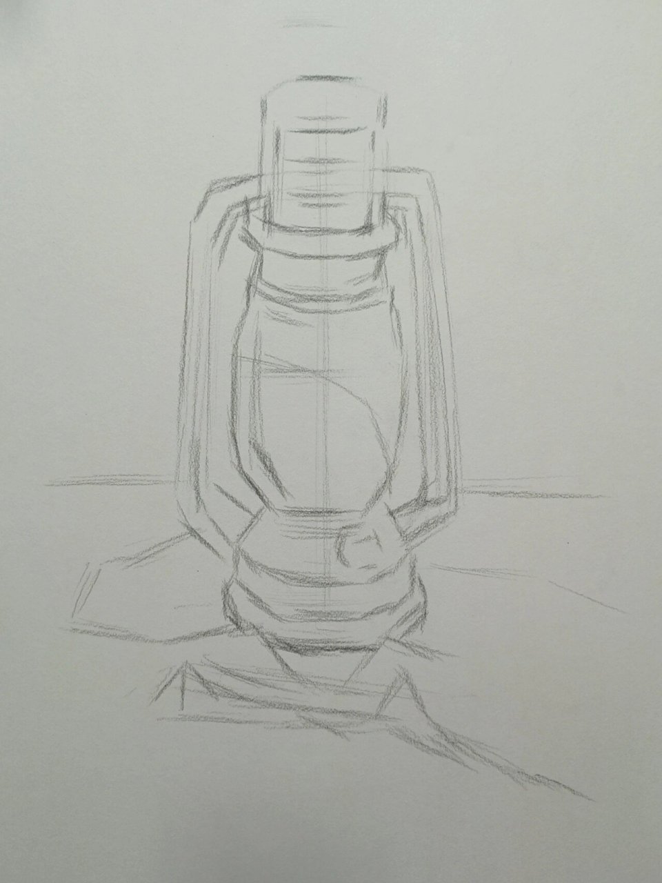 素描煤油灯过程图