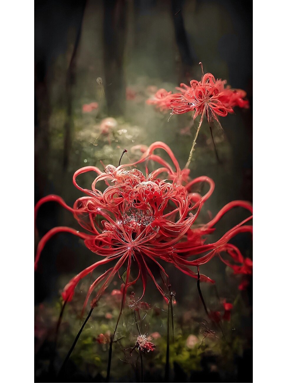 6张不同的红色彼岸花:生死相隔,永不相见.