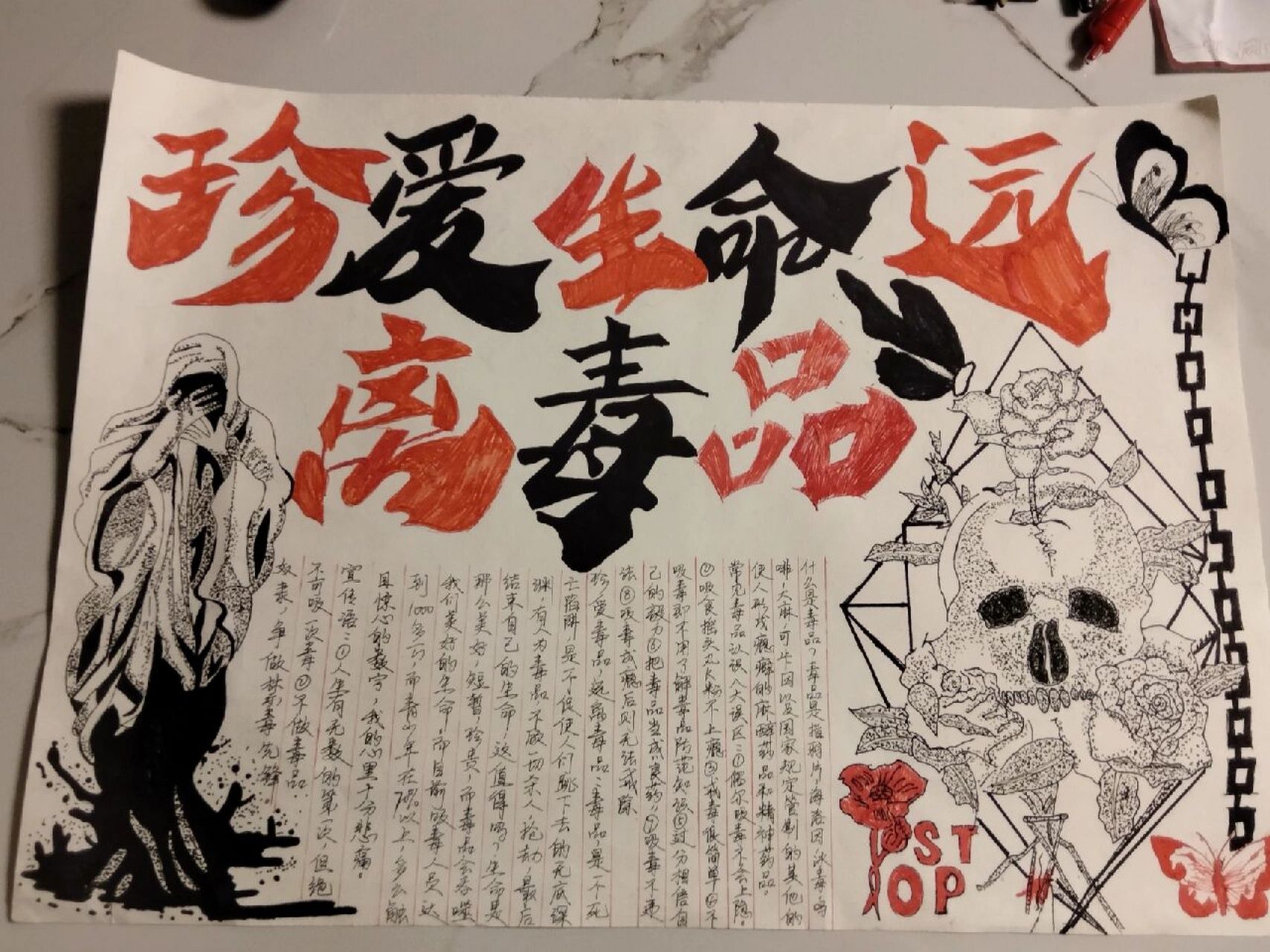 禁毒手抄报 最后的结果还是很满意滴 一天的努力