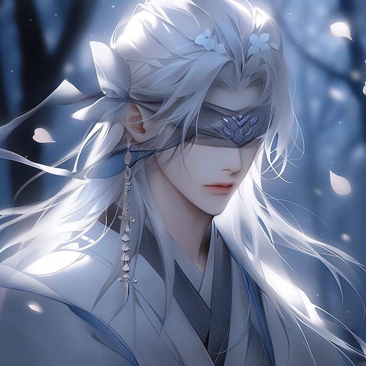 古风武侠高冷男生头像|蓝色系古风男生头像