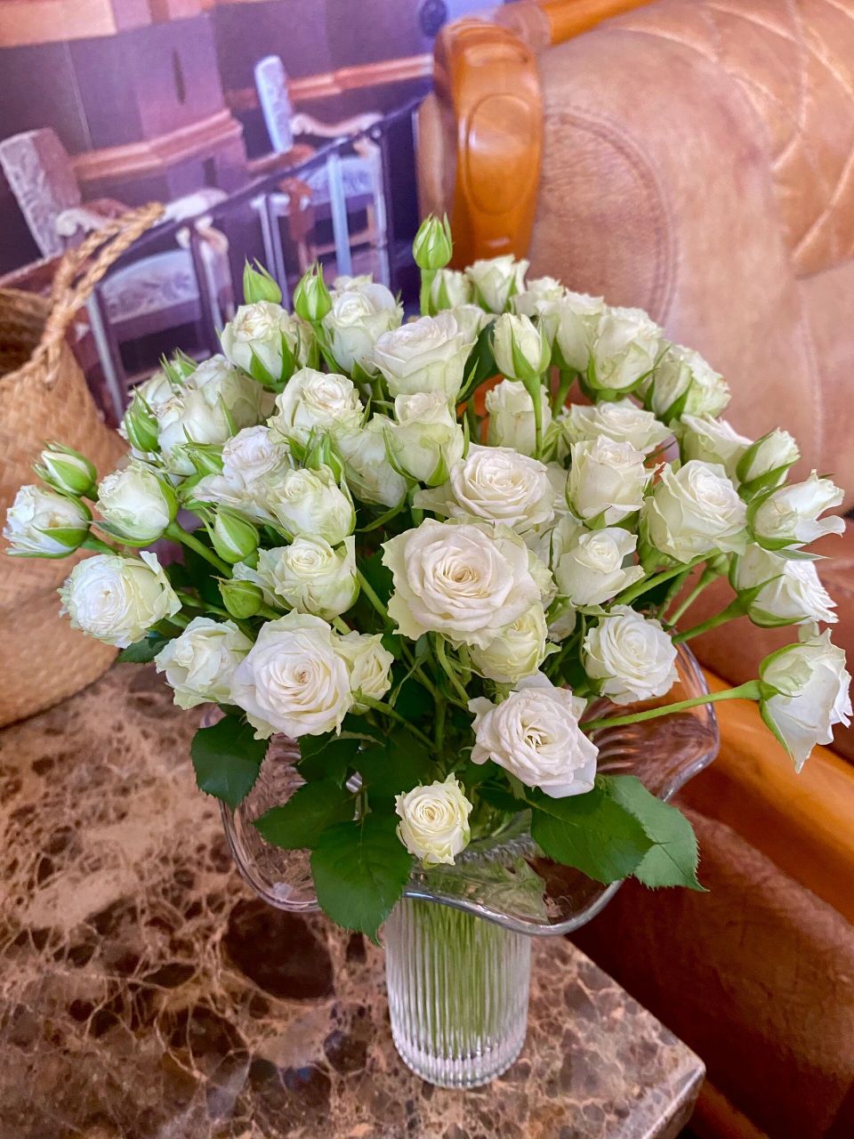 繁星泡泡多头玫瑰 繁星为白绿渐变多头玫瑰,花苞时期,整个花头被淡