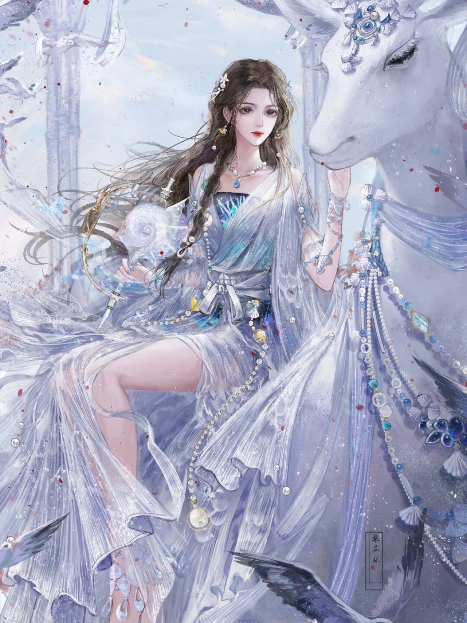 素材积累 | 古代女子头饰名称之发簪(5) 1.九凤绕珠缠丝珍珠花簪 2.