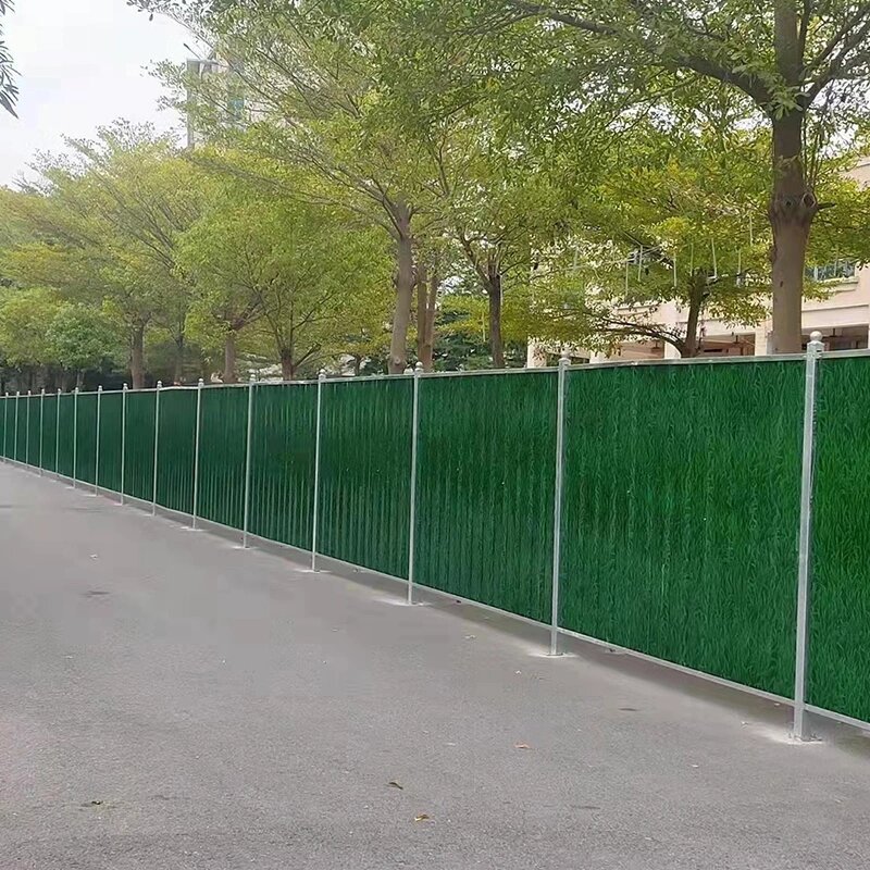 市政工程小草印花施工围挡pvc护栏