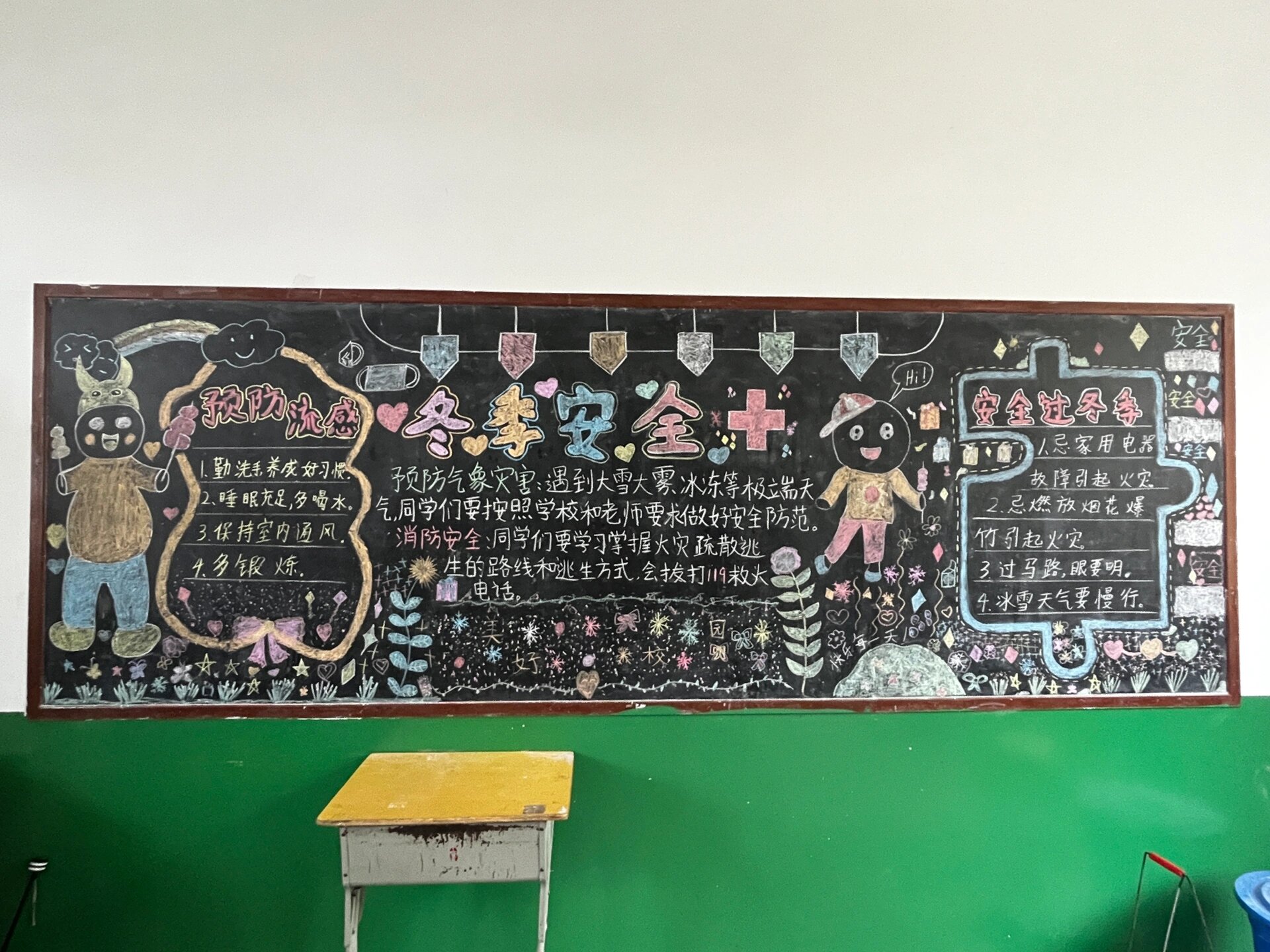 冬季安全教育黑板报