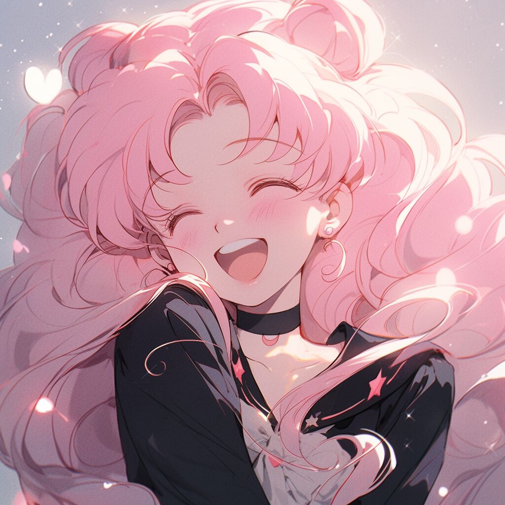 小众头像95粉发月野兔头像.