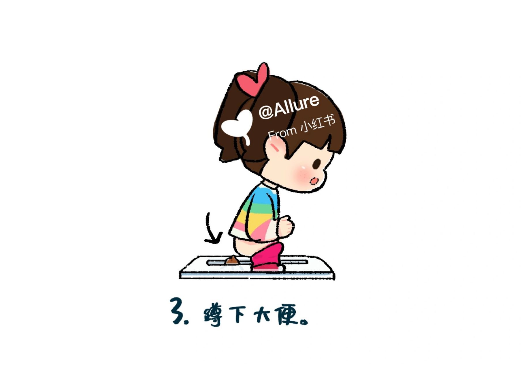 幼儿园环创--女生大便步骤(蹲坑)
