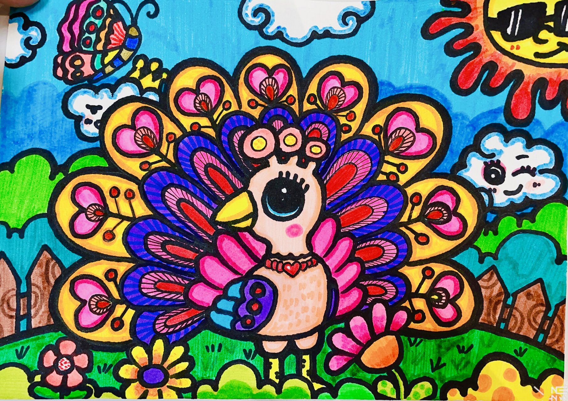 孔雀儿童画 孔雀🦚