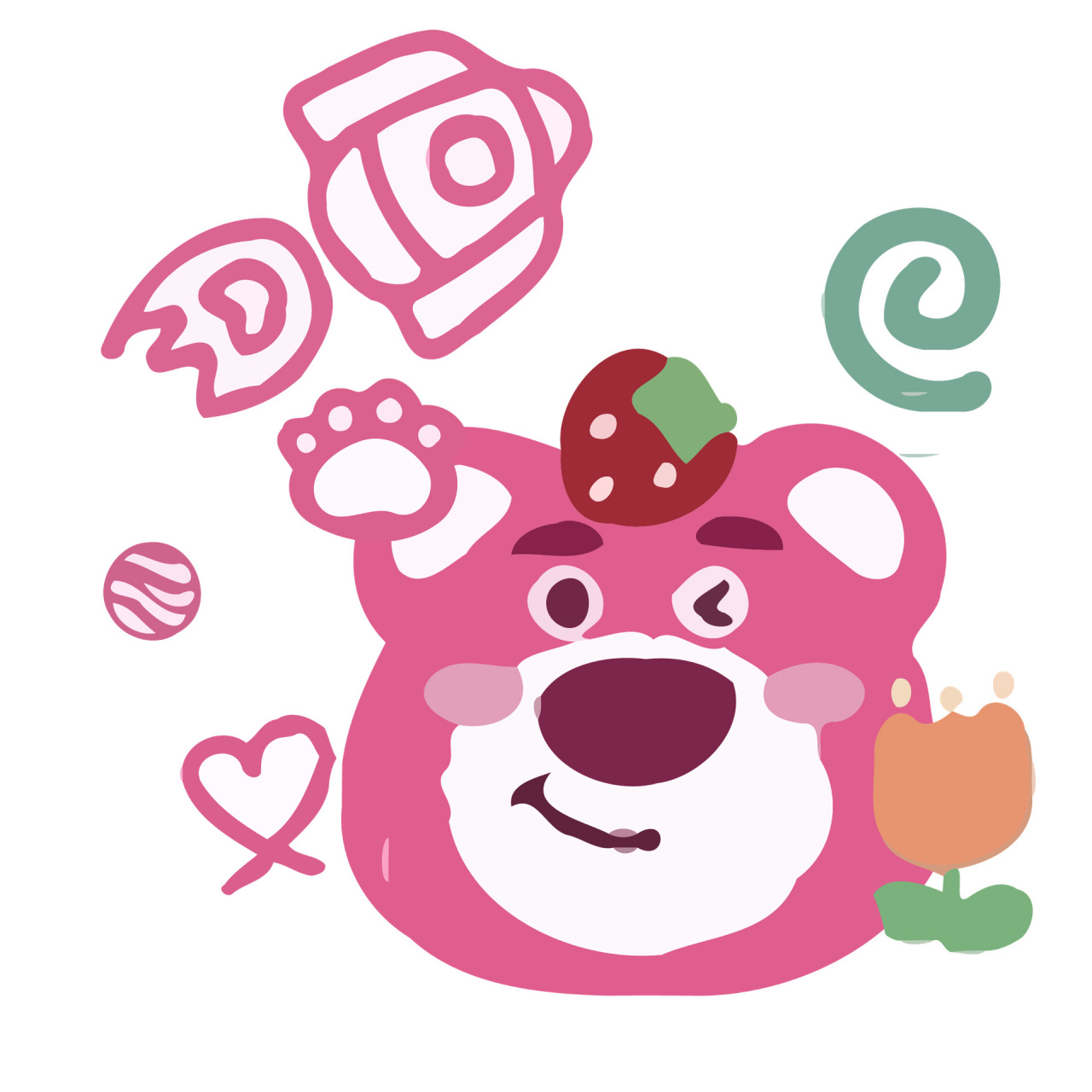 草莓熊贴纸素材