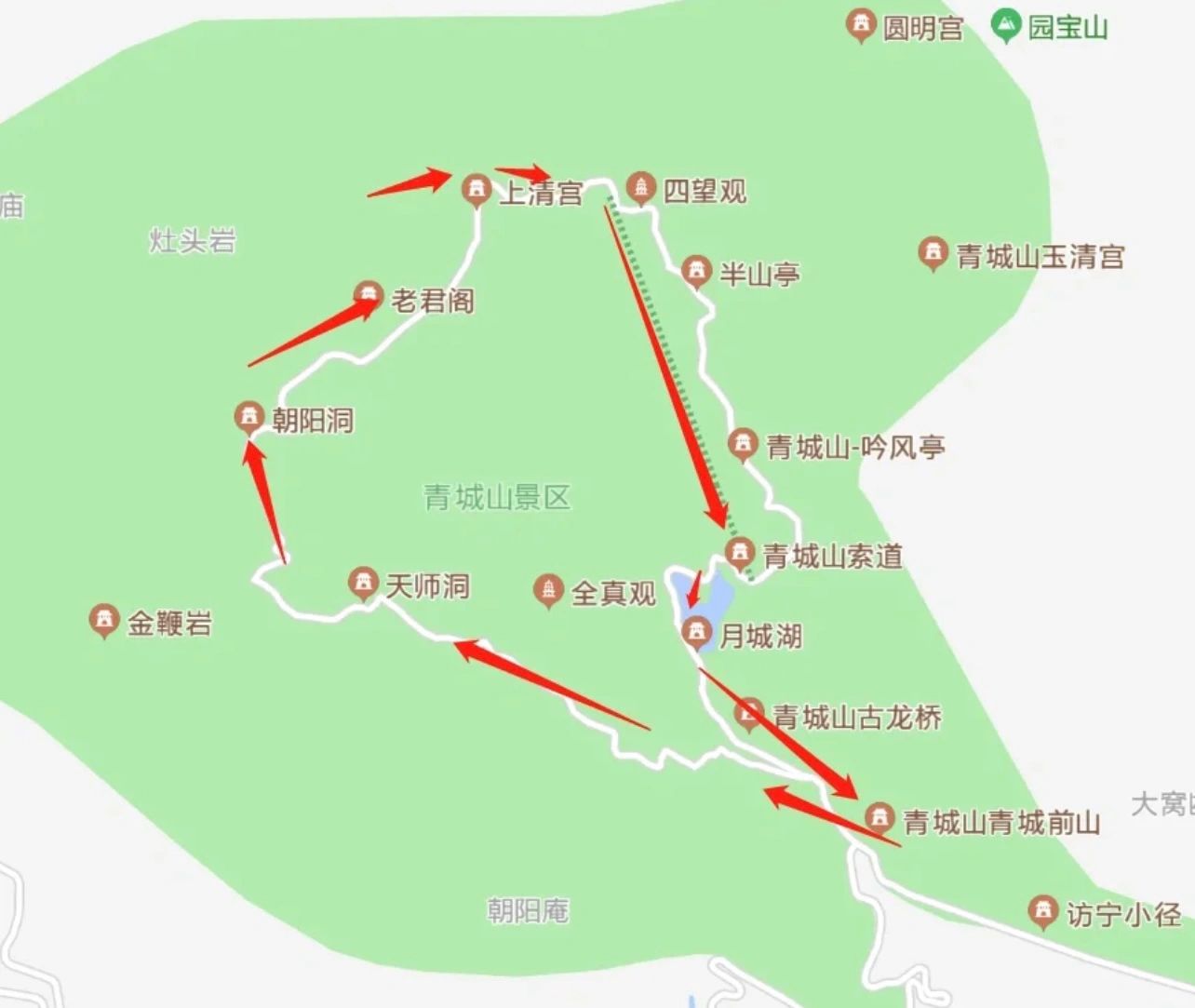 青城山前山游览图图片