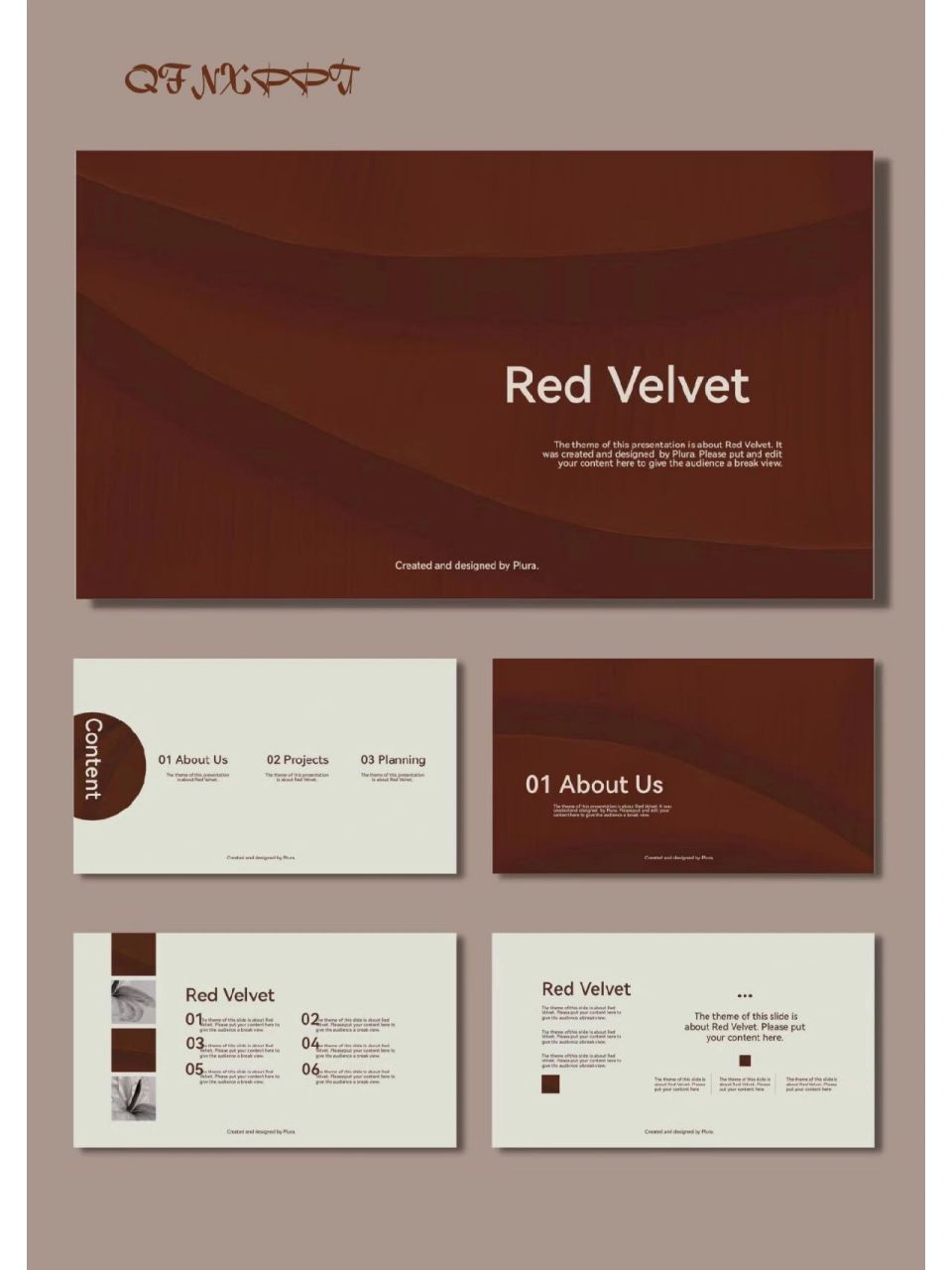 勃艮第红酒红简约高级感ppt模板【520】 🌹共15页,图文可编辑修改 #