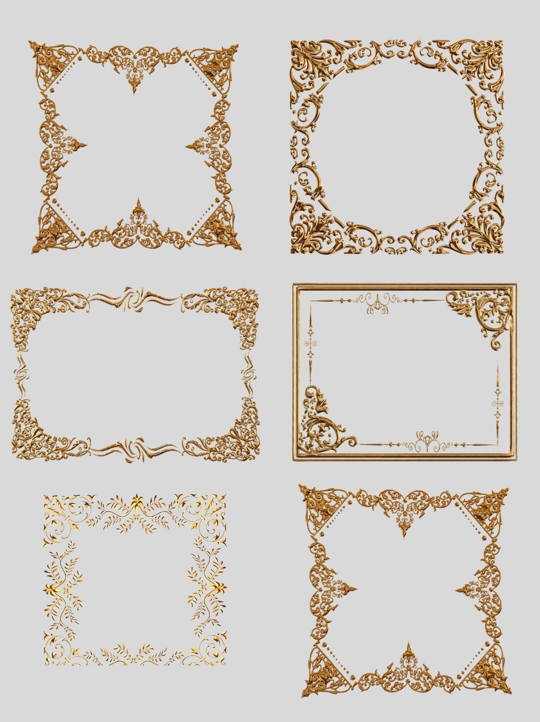 素材|欧式巴洛克风格分割线装饰花纹免抠png