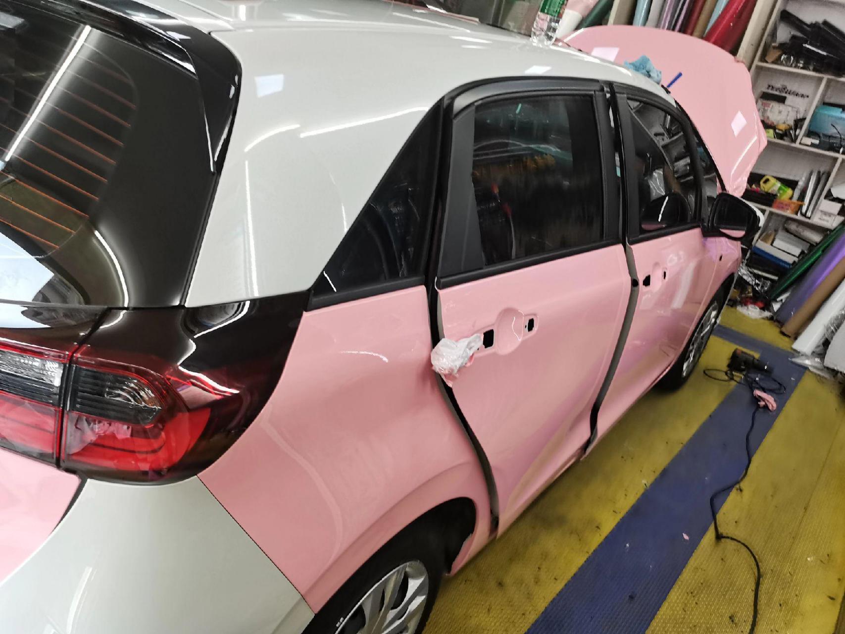 本田飞度车身改色水晶胭脂粉