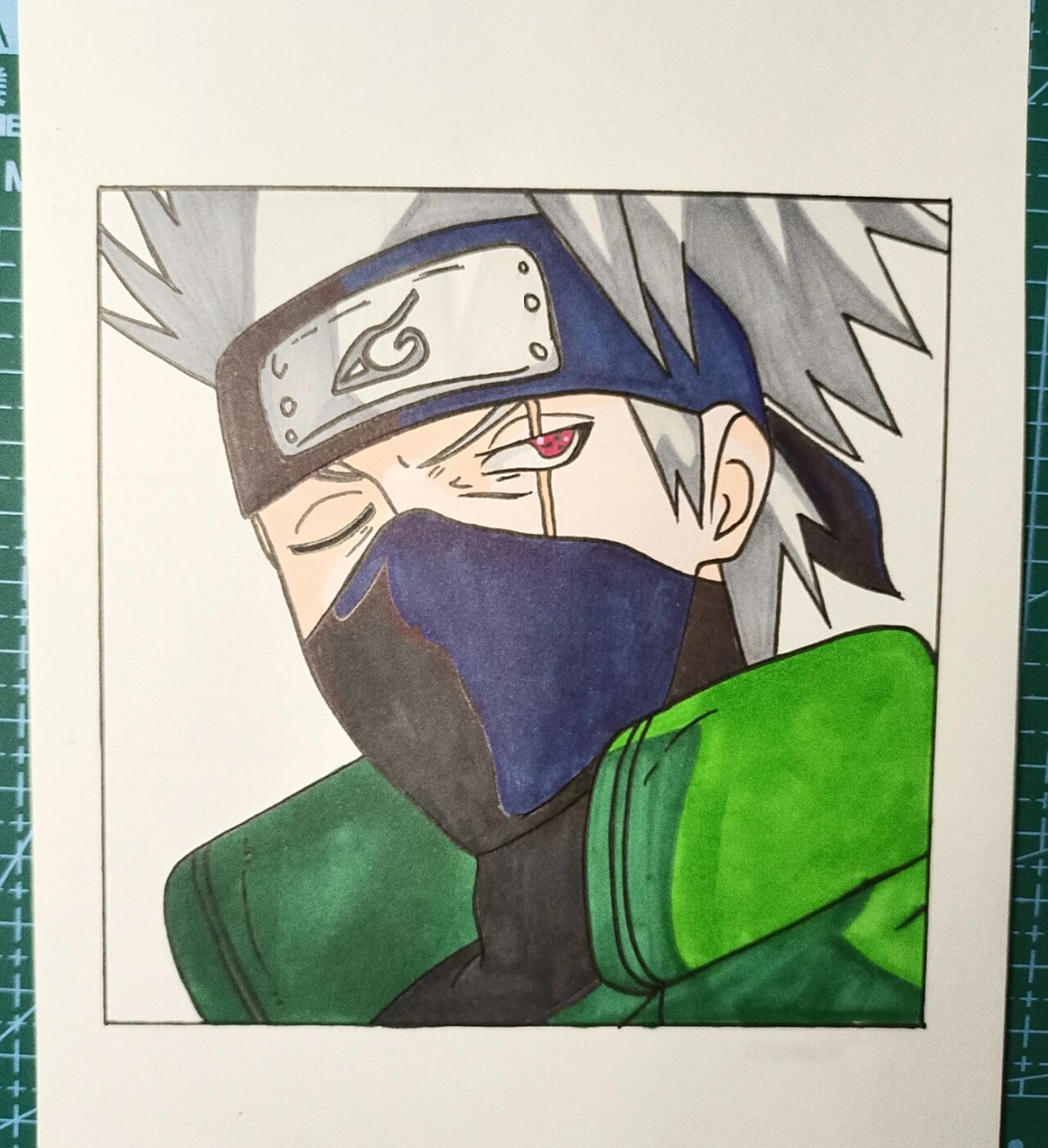 手把手教你画卡卡西 随便了,就这样吧家人们   勾线笔是歌马勾线笔