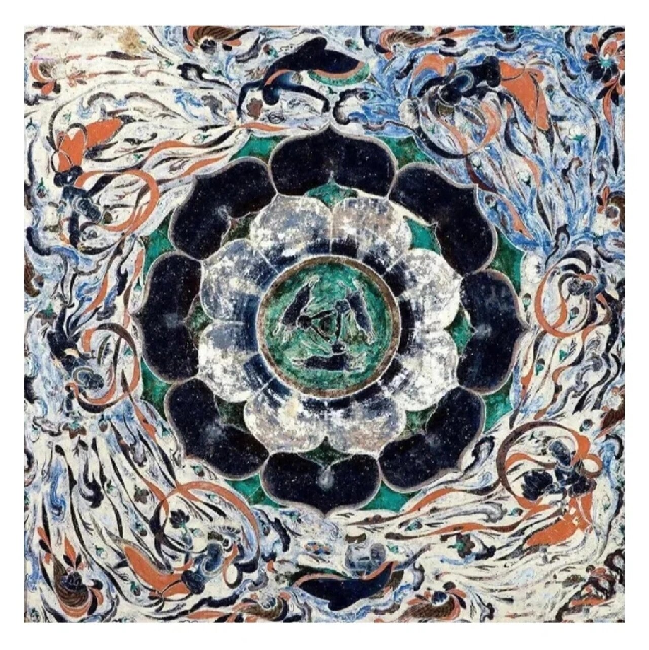 莫高窟隋代407窟三兔连耳藻井图案(图一)