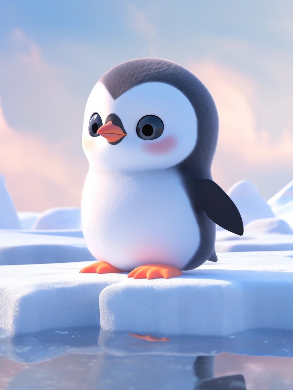 企鹅 可爱的小企鹅  冰川  南极