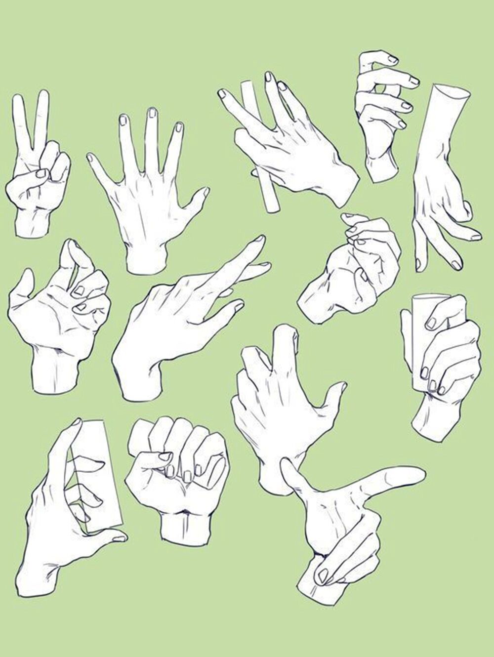 常见的手部动作绘画素材参考,还不练起来