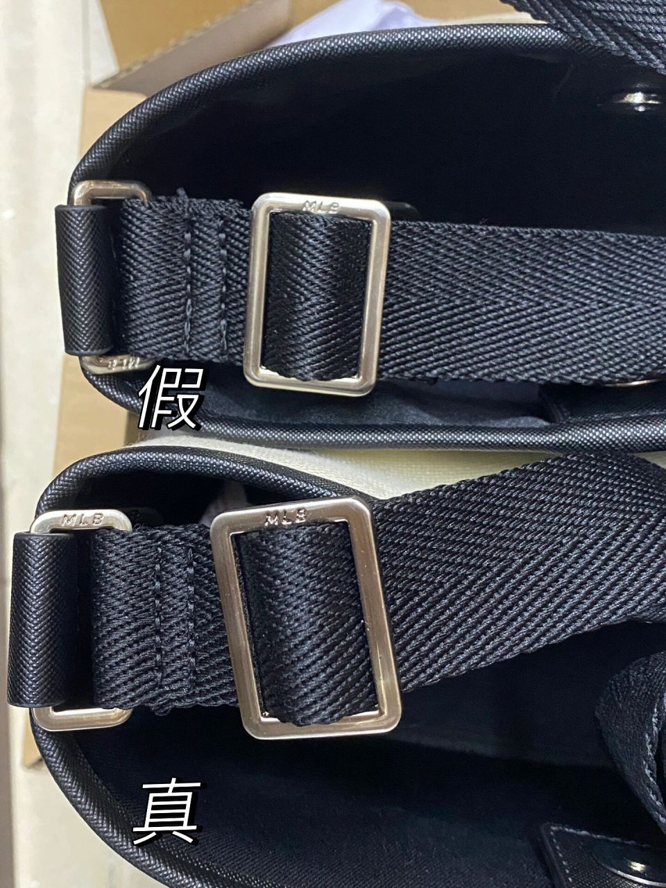mlb水桶包真假对比   新款水桶包来啦!看看mlb吧!