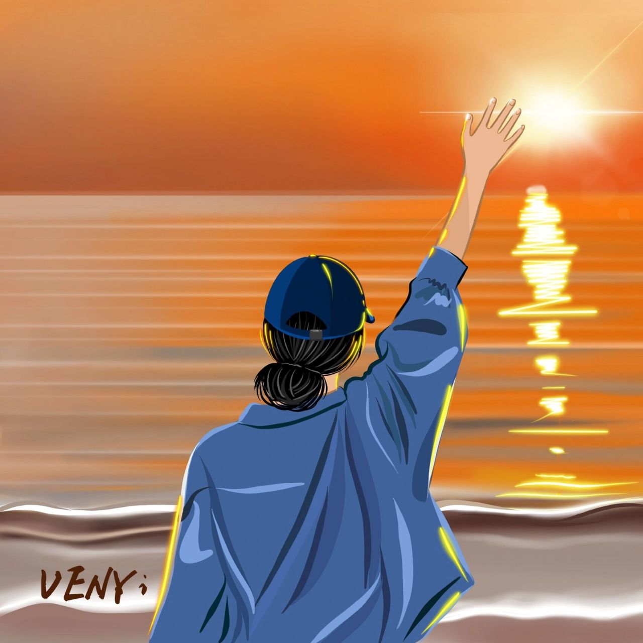 插画记录|奔赴一场日出的浪漫 日出东方催人醒 清晨的第一缕阳光很柔