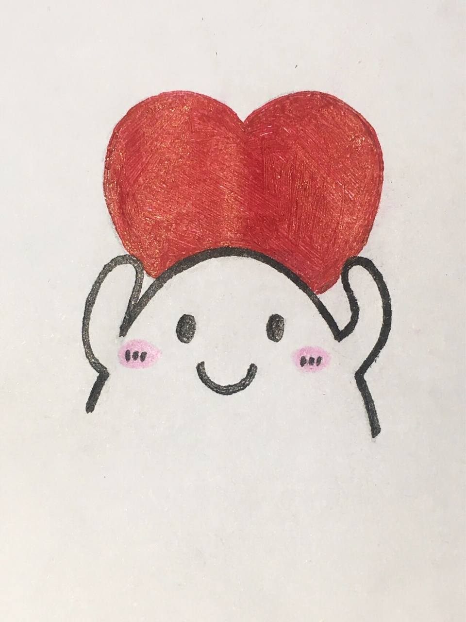 手残党学简笔画附教程99举爱心的小人 手残党每天学简笔画附教程