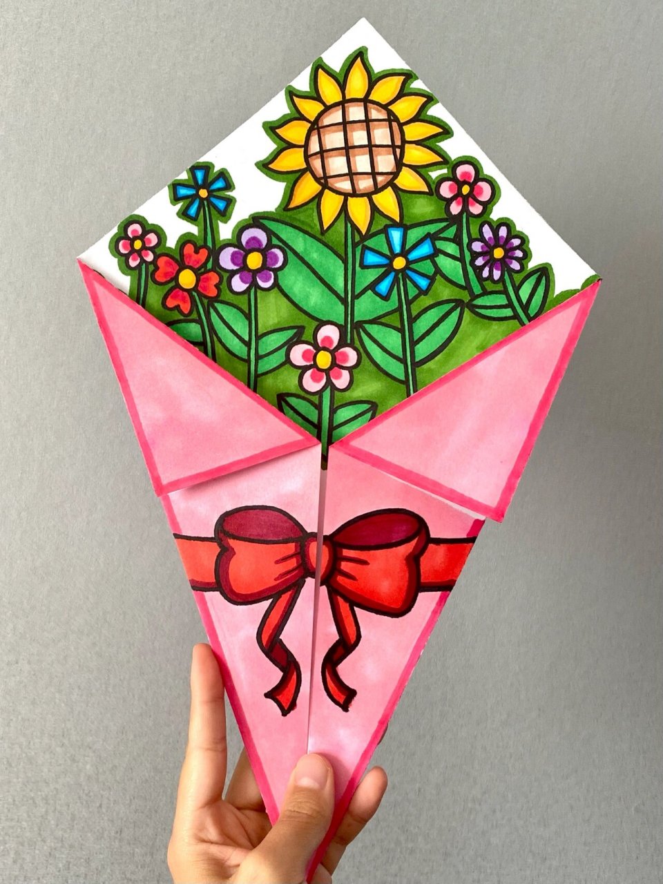 少儿创意美术 儿童画花束💐