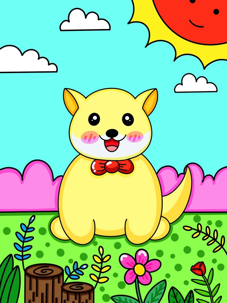 可爱的小熊 创意画 儿童画 简笔画 带线稿 #创意美术儿童画# #儿童简