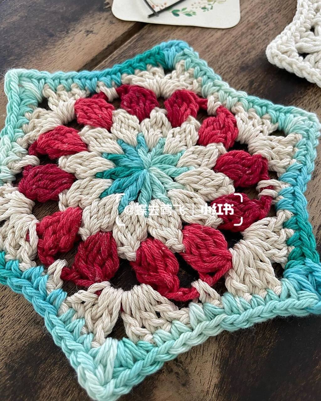 【图解】钩针手工编织 祖母格花片花样图案 #编织# #手工编织# #钩针