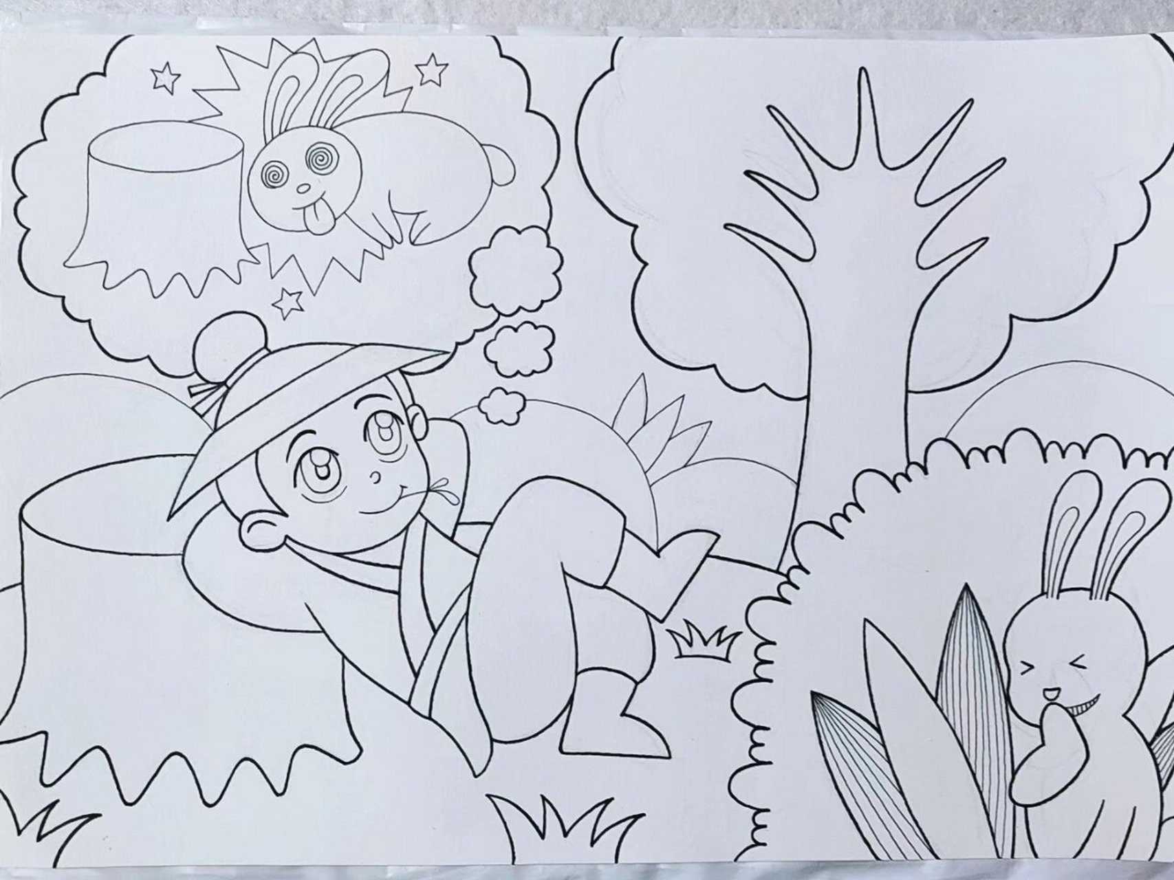 成语故事《守株待兔》