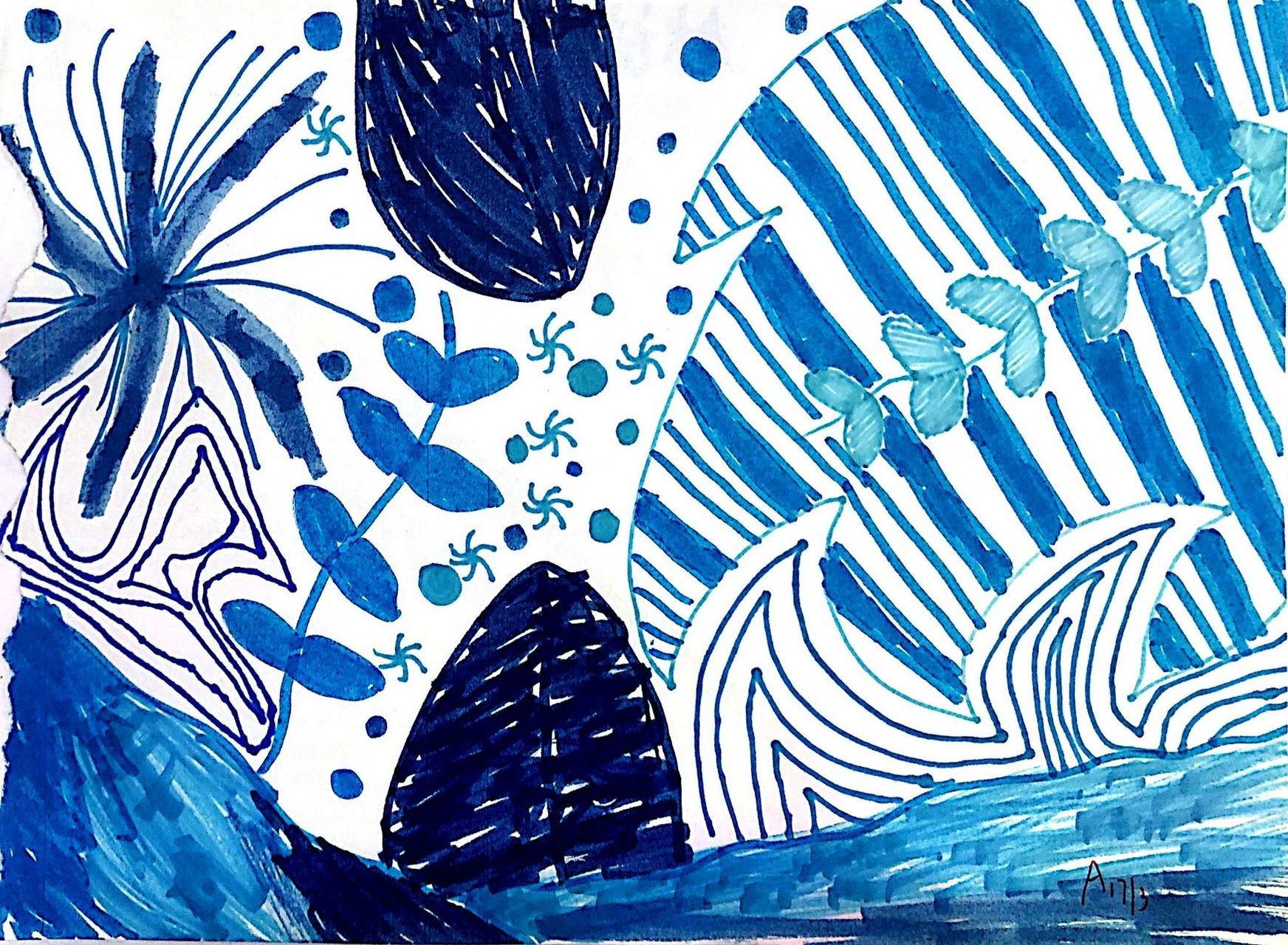 岭南版美术五年级下《用线条,色彩画感觉》 岭南版小学美术五年级下册